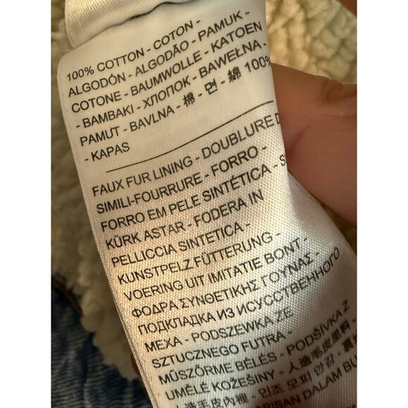 Levis Original men’s classic Sherpa Trucker Jacket Snap Up Blue Medium - Picture 7 of 10